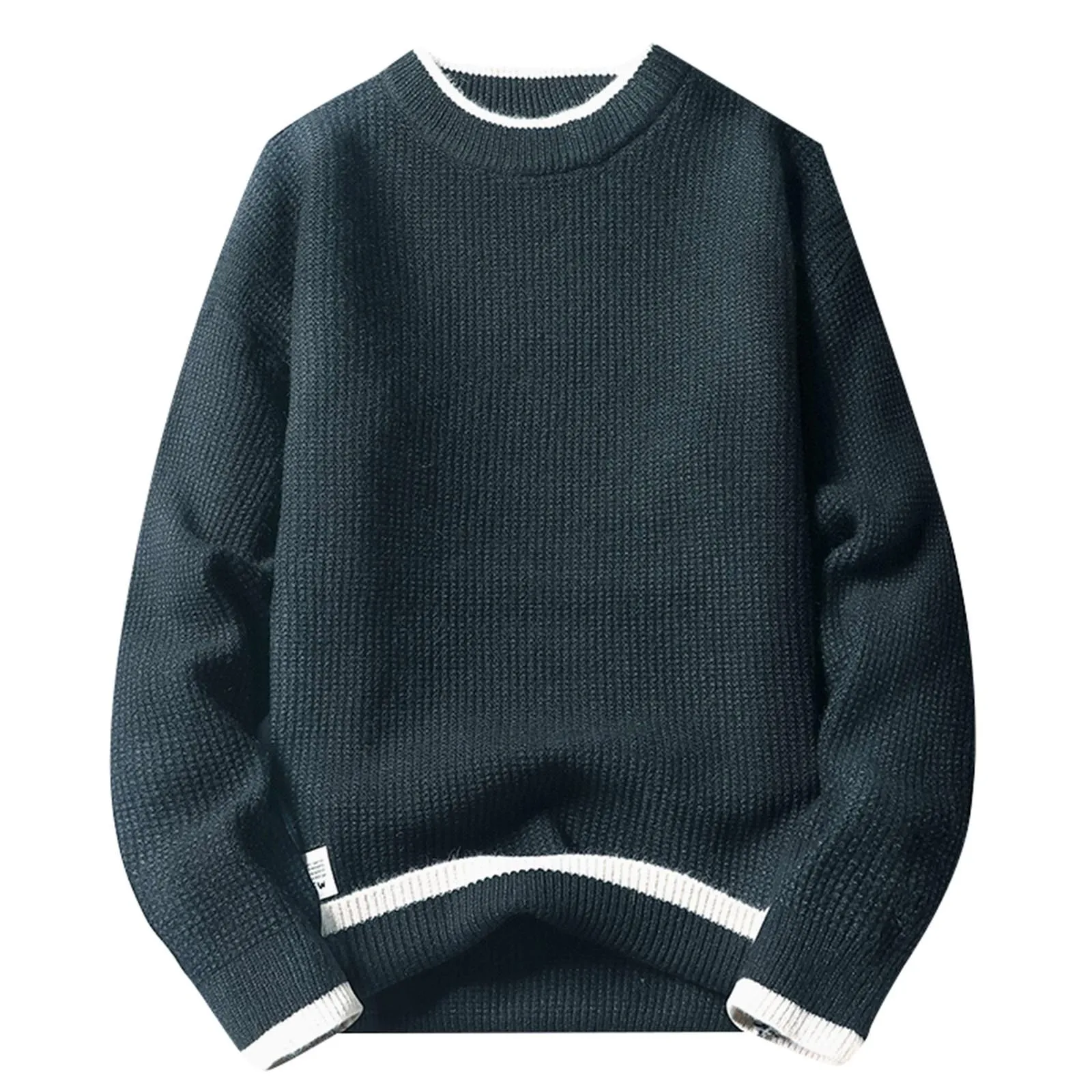 Harajuku Knitted Men's Sweater Spring Autumn Long Sleeve Round Neck Streetwear Pullovers Tops 2024 Male Classic Warm Knitwears