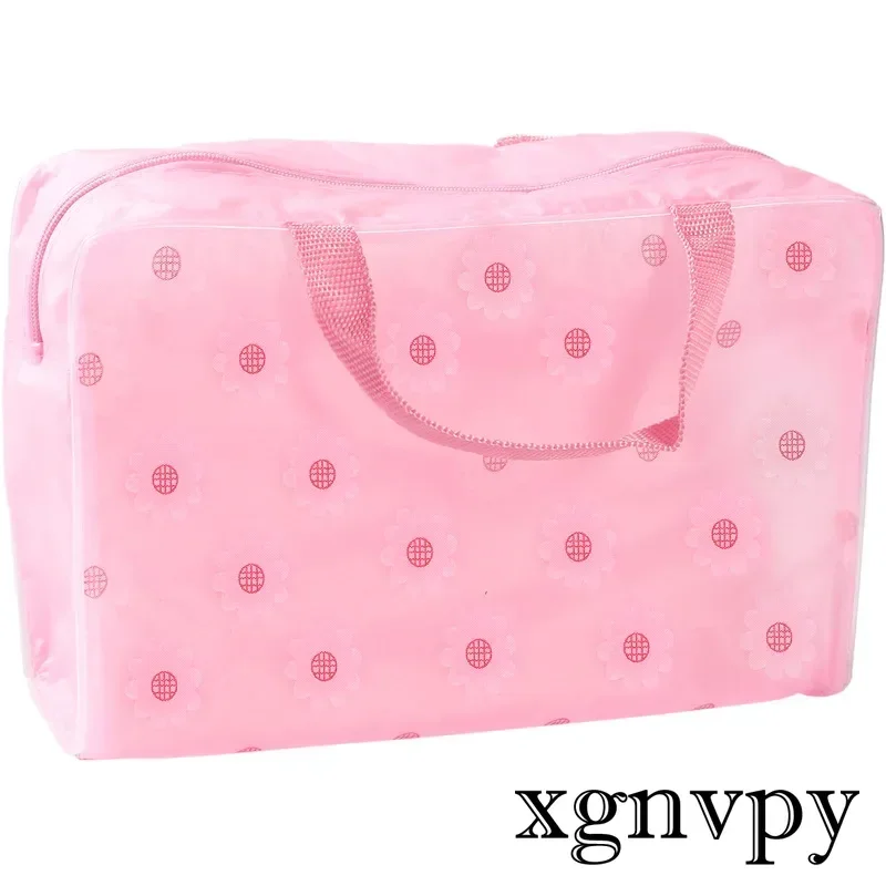 Xgnvpy Makeup bag Compression Travel Bath bag 5color waterproof makeup storage Women\'s Clear makeup  side for ladies