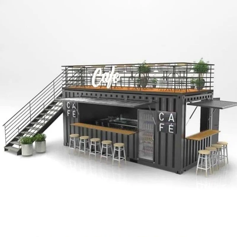 Cina Mini Pop-up Toko Kontainer Kedai Kopi/Bar Restoran Makanan Cepat Saji Toko Serba Ada Rumah Kontainer Pengiriman Prefab