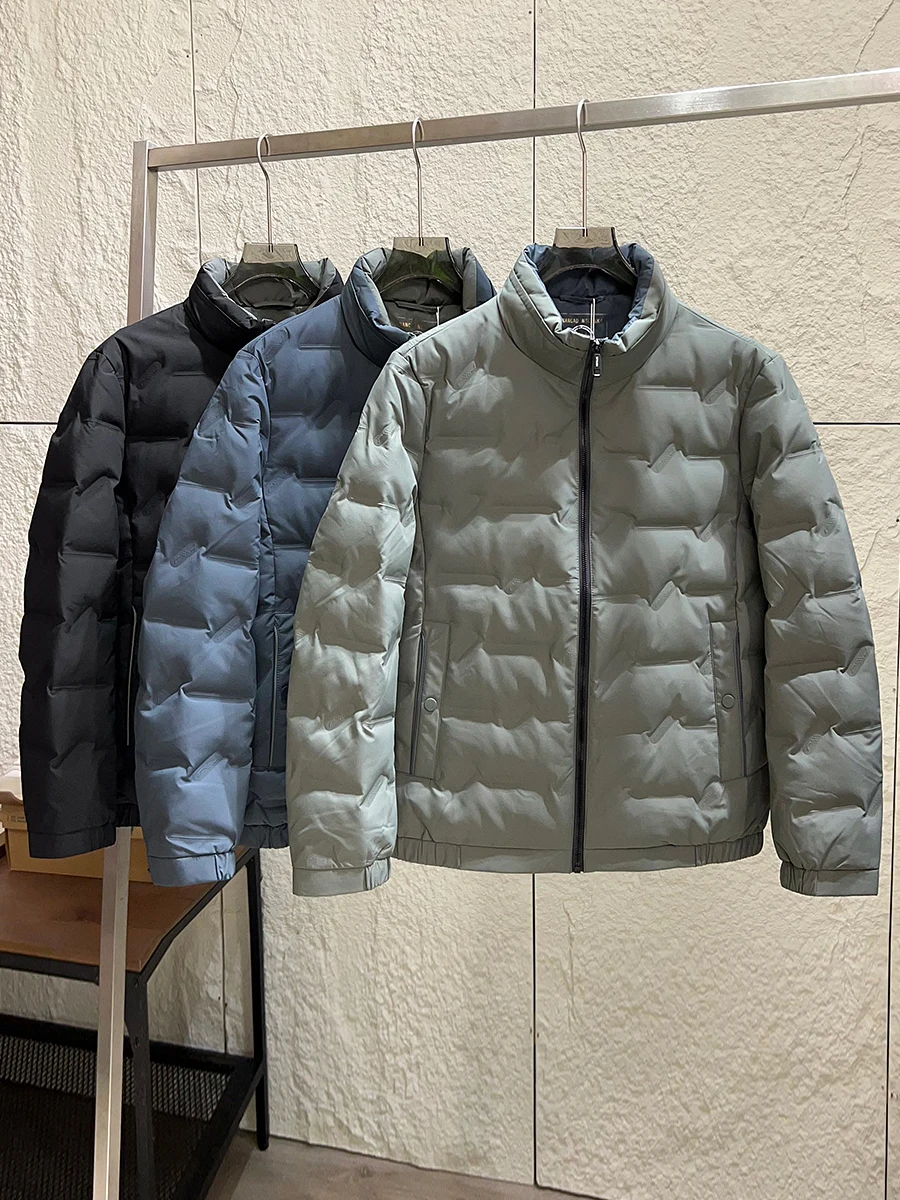 

Tech Three-in-One Fabric down Jacket Men's Outdoor Lightweight Business Warm Stand Collar 90 down Filling Zipper Closure