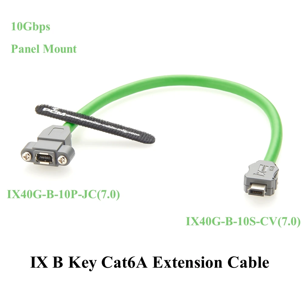 

IX B Key Cat6A Ethernet Удлинительный кабель для крепления на панели Встроенный разъем 10 Гбит/с Экранированный кабель машинного зрения для промышленной автоматизации