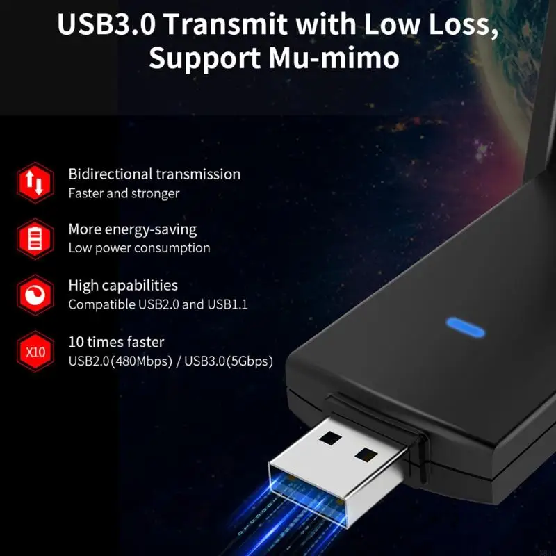 N84B USB Wi -Fi Card Adapter беспроводной сети с антенной 2,4 ГГц 5 ГГц 2