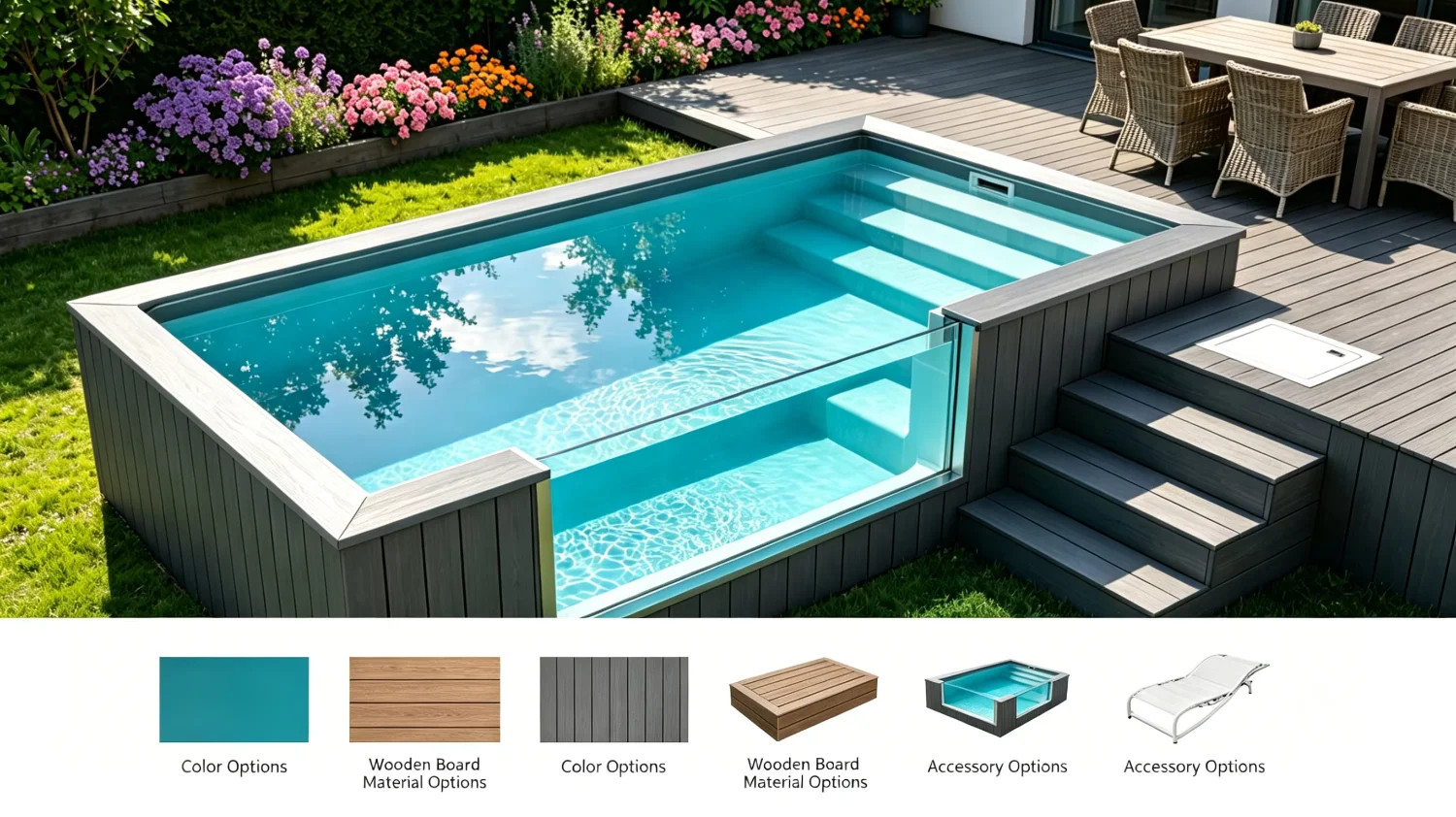 Custom House Garden Home Outdoor Above-ground China Fiberglass Adult Prefab Swimming Pool Container Spa Pool Supply Companies