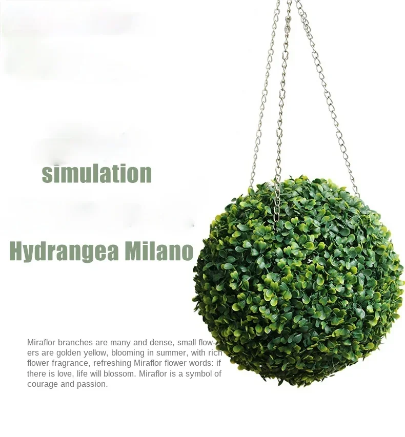 Artificial Grass Ball Milan Grass Ball High-quality Plastic Simulation Plant Landscape Decoration Fake Lawn Thickened