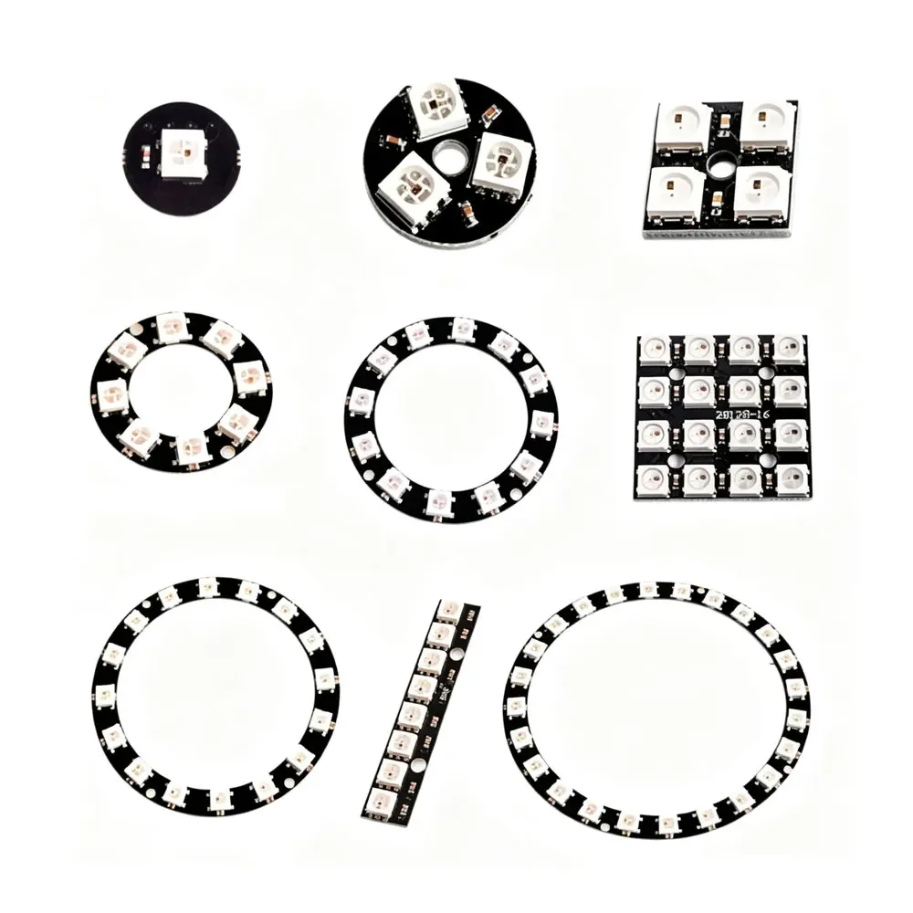5V 1Bit 3 4Bit 7 8Bit 9 12Bit 16Bit 24Bit 32Bit 64 Bits WS2812 5050 RGB LED Ring Lamp Light + Integrated Drivers For Arduino Diy