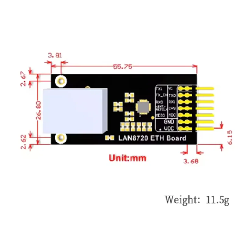 スマートエレクトロニクス LAN8720 モジュールネットワークモジュールイーサネットトランシーバー RMII インターフェイス開発ボード Arduino DIY