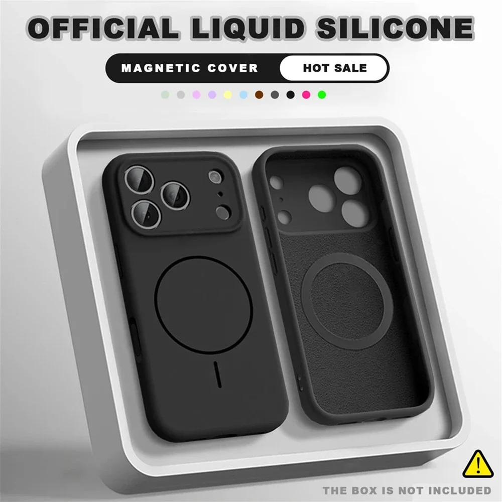 Für MagSafe Flüssigsilikon-Handyhüllen für iPhone 17 16 15 14 13 12 Pro Max 16 Plus Air Case Magnetische kabellose Ladehülle – Detail 8
