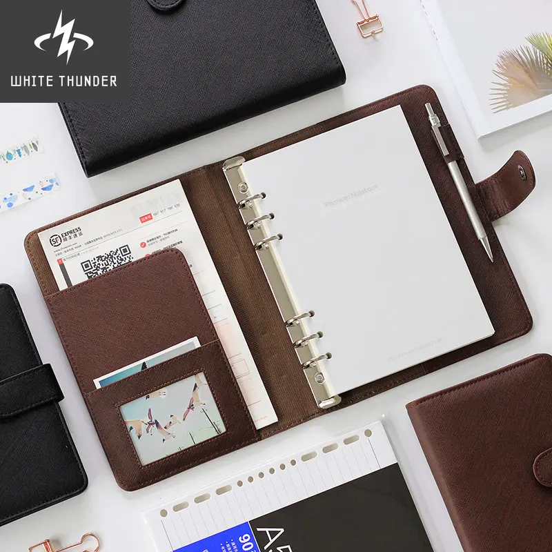 Deli Portable Notebook Loose-leaf Detachable Buckle Ring Thickening Filofax A5 Business Notebook Stationery Office A6 Workbook