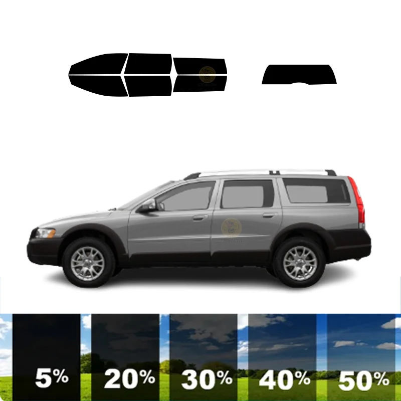 precut Removable Window Tint Film For Car 100% UVR 5%-70%VLT Heat Insulation Carbon ﻿For VOLVO XC70 4 DR WAGON 2001-2007