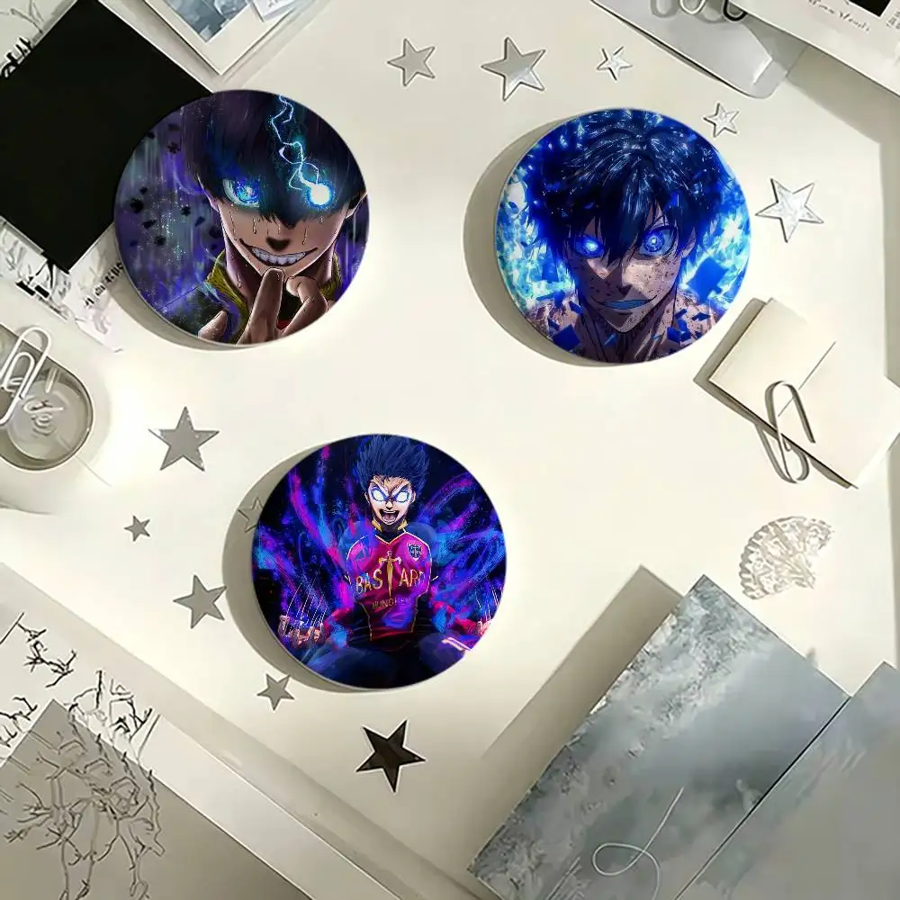

Isagi B-Blue L-Lock Badges Creative Tinplate Button PinsBrooch Badge Clothes Backpack
