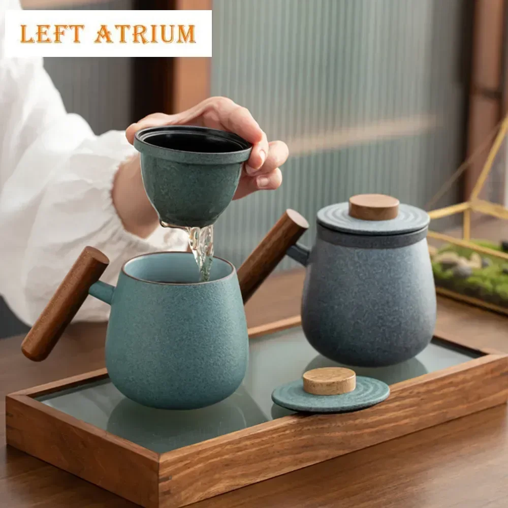 

Кружка с глазурью Big Belly Bluestone, чашка для разделения воды, офисная чашка, фильтр, керамическая посуда, офисная домашняя чашка для питья чая, чашка для чая, чашка