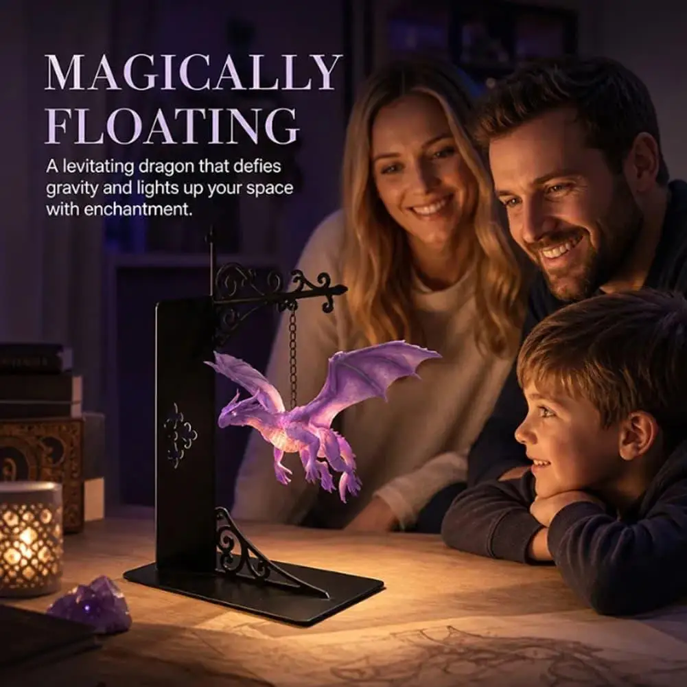 Home Library Desk Shelf Decoration Gift Hanging Dragon Warm Amber LED Lantern For Book Lovers New Floating Dragon Bookshelf Lamp