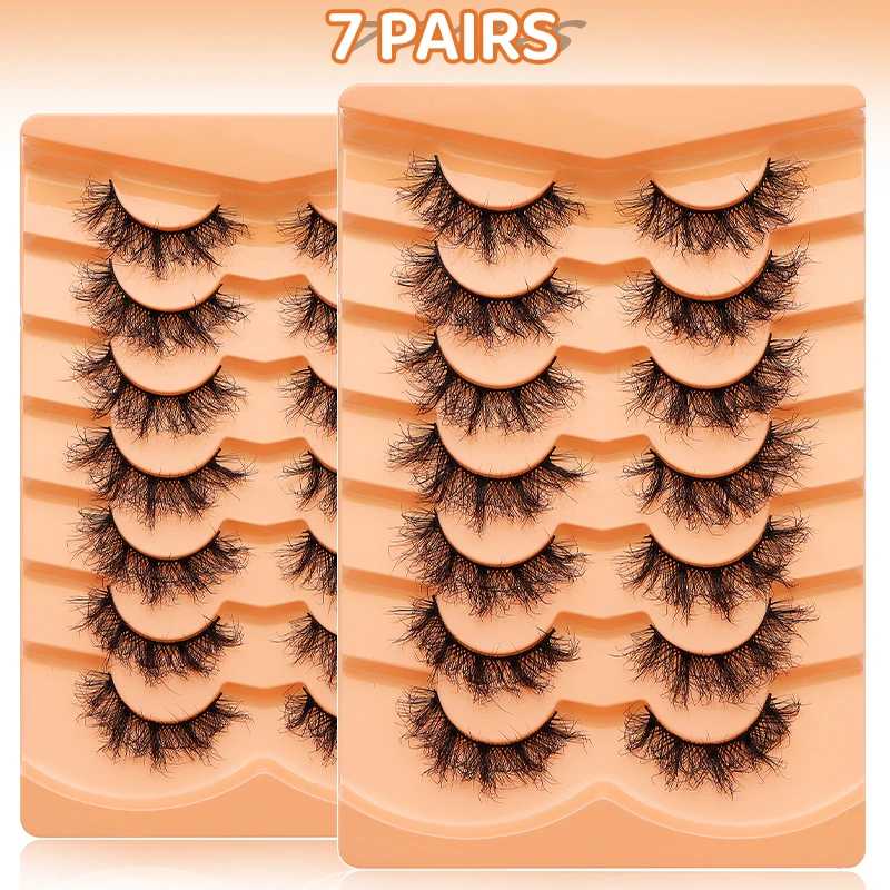 DINGSEN 7 Paar falsche Wimpern, Katzenaugen-Wimpern, Manga-Wimpern, künstliche Nerz-Wimpern, natürliche, lange, geflügelte End-Augen-längige Wimpern – Detail 12