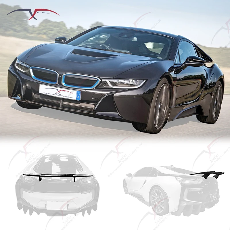 1 i8 Bodykit with Carbon Fiber Rear Spoiler and Fixed Wing New Condition for Exterior Decoration Automotive Parts Upgrade