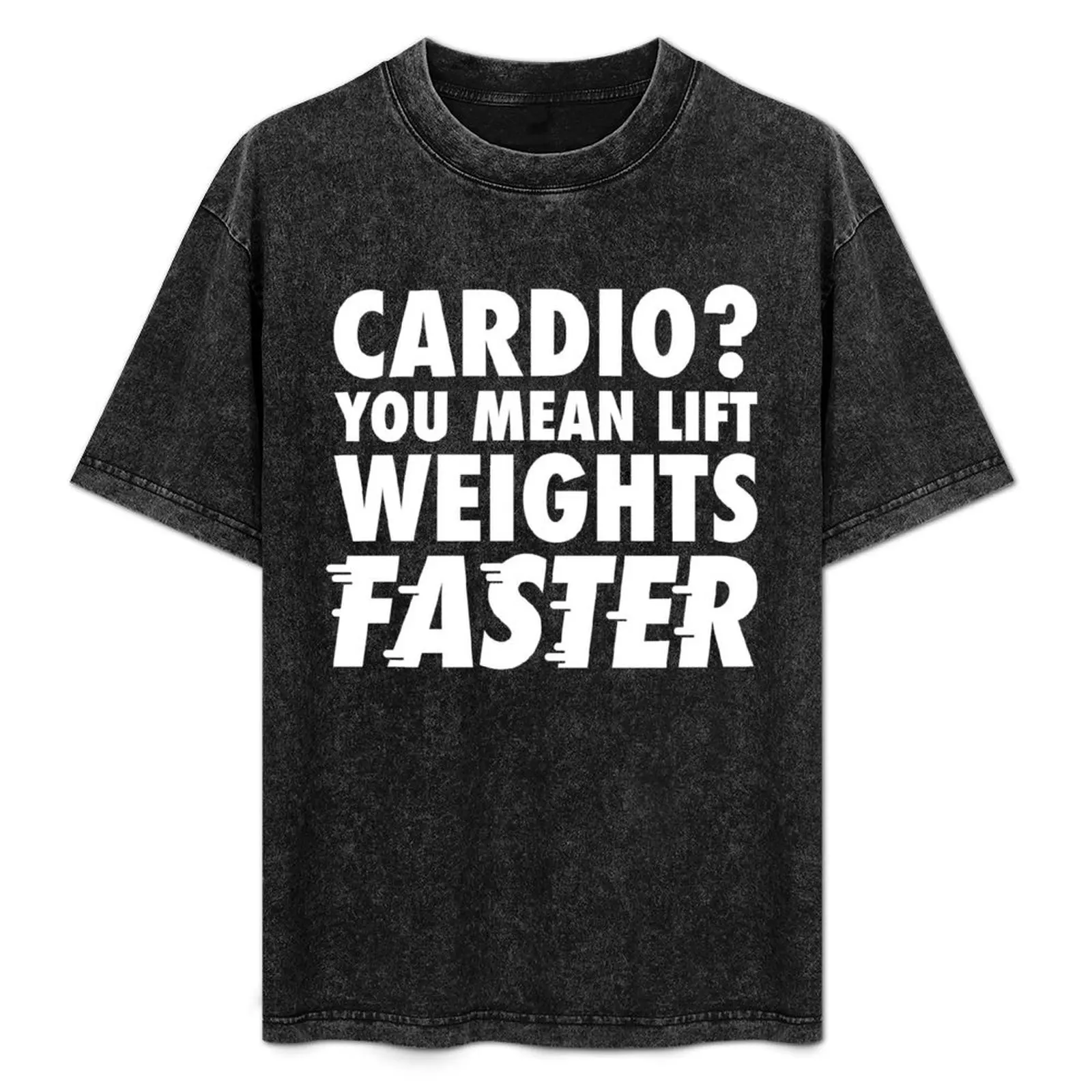 Cardio? ¿Quieres decir levantar pesas más rápido? Camiseta divertida para el gimnasio, camiseta esencial de color liso.