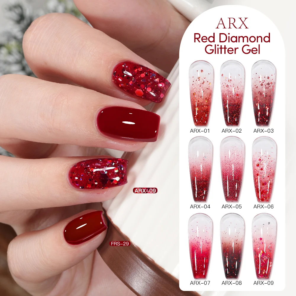 كما 15 مللي بريق الأحمر هلام طلاء الأظافر كريستال الترتر شبه دائم نقع قبالة الأشعة فوق البنفسجية هلام الورنيش مسمار الفن مانيكير قاعدة معطف فوقي فيرنيس #1