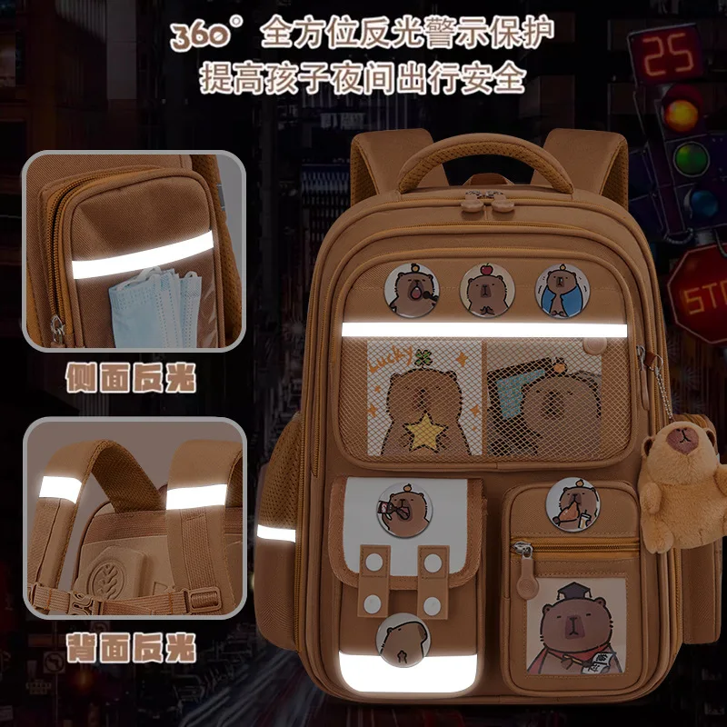 Mochilas escolares Capybara para niños y niñas,mochila escolar ortopédica primaria mochila escolar impermeable,bolsa para libros