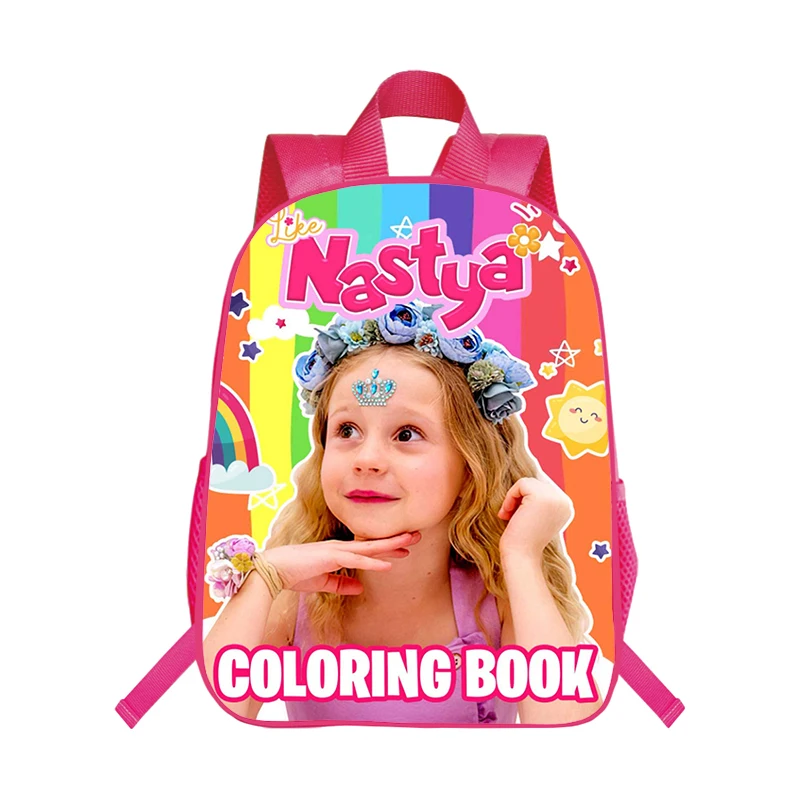 Nylon Backpack with Like Nastya Prints Child Star School Bag Custom Large Capacity Backpack Kids Bags for Girls Kawaii Schoolbag