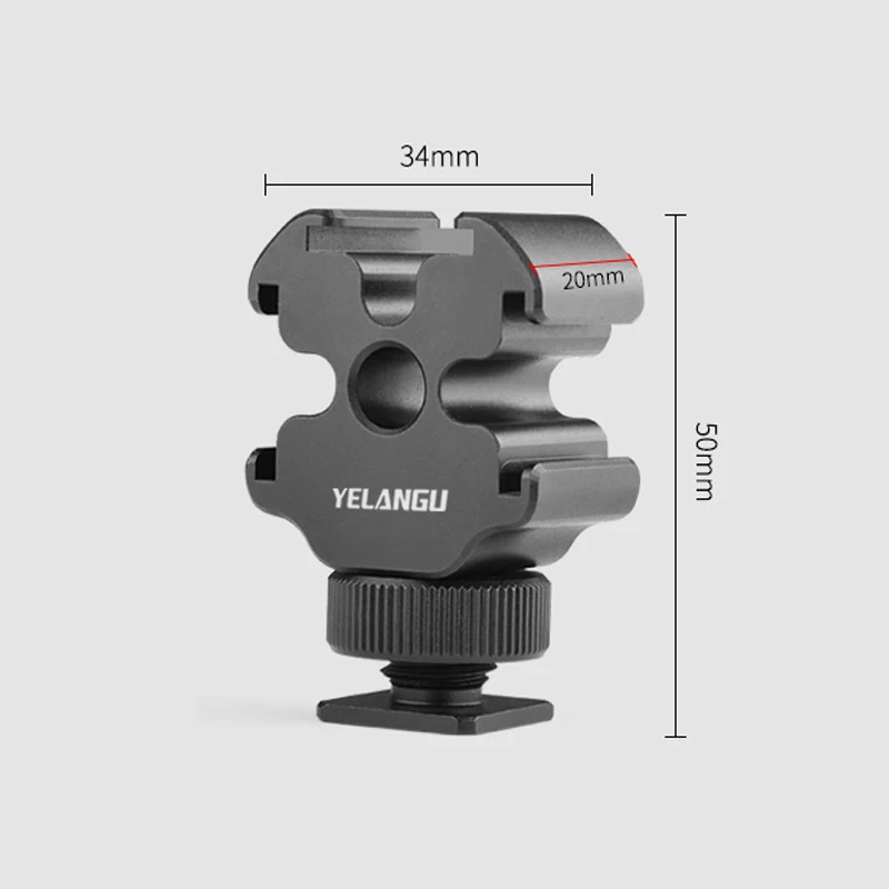 YELANGU3 w 1 wspornik pasek rozszerzenia zimnego Adapter do montażu do aparat telefon potrójnego mocowanie płyty do gorących butów wideo Vlog