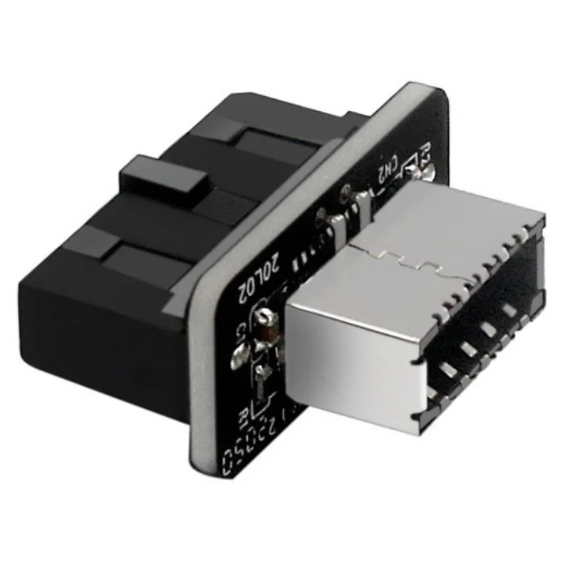 USB 3.0 Type-E Female To 19-Pin Male Adapter For Internal Motherboard Connection - Vertical Header Splitter For Type C
