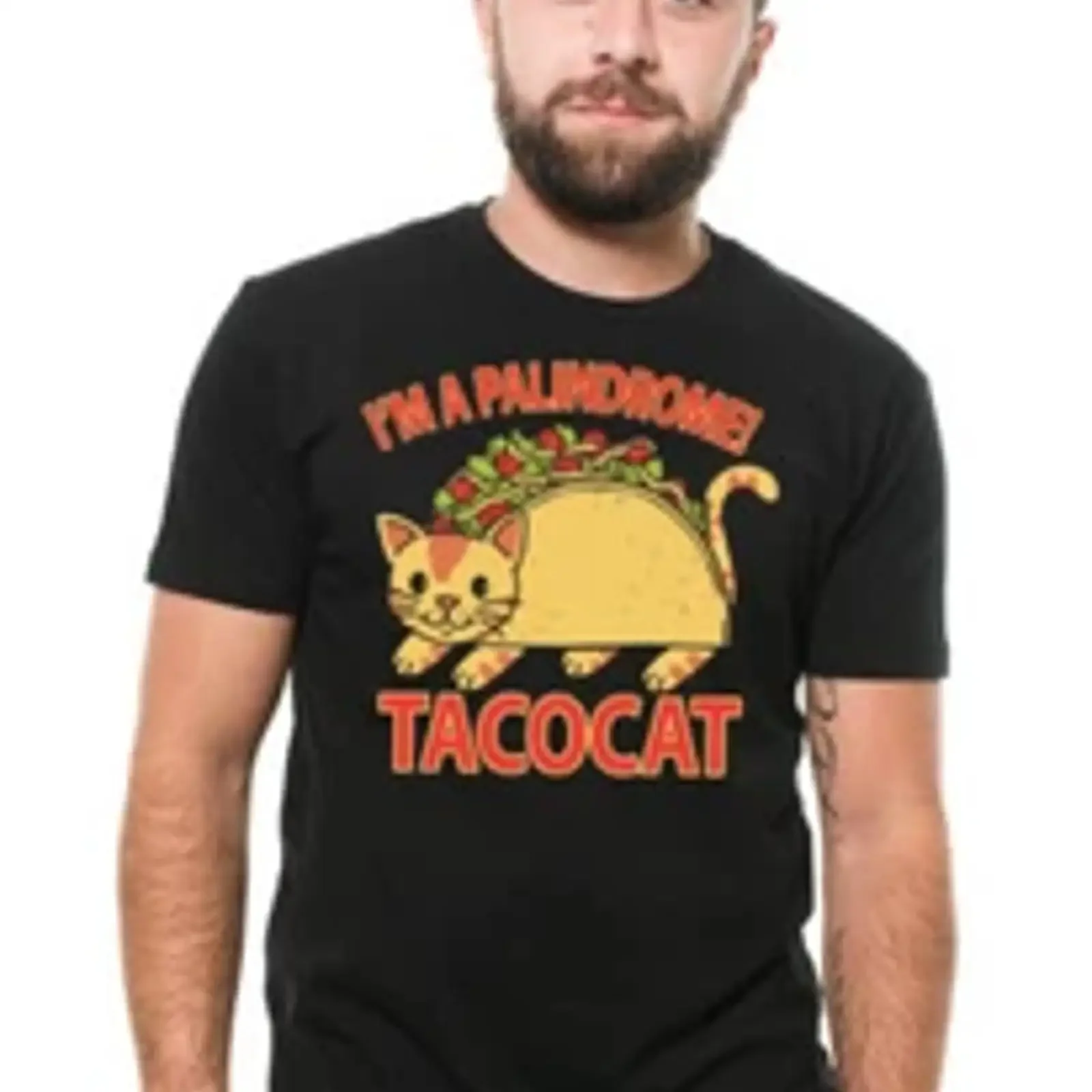 Camiseta divertida Palindrome Tacocat, camiseta de cumpleaños vintage, ligeramente lavada, a la moda, para hombre, ropa de diseñador suave y cómoda, elástica