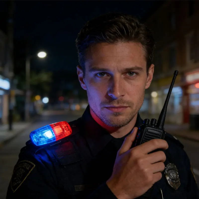 

1 шт., полицейский плечевой светильник для личной безопасности, светодиодный красный, синий, аварийный полицейский светильник, мигающий перезаряжаемый предупредительный ночник