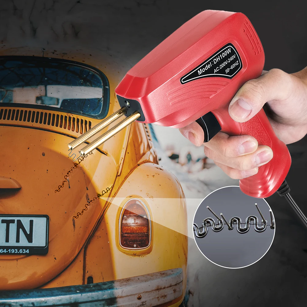 Plastic Welder Gun 0-100W Soldering Iron Staples with 200 Welding Nails Car Bumper Repair Tools Soldering for Plastics Repair