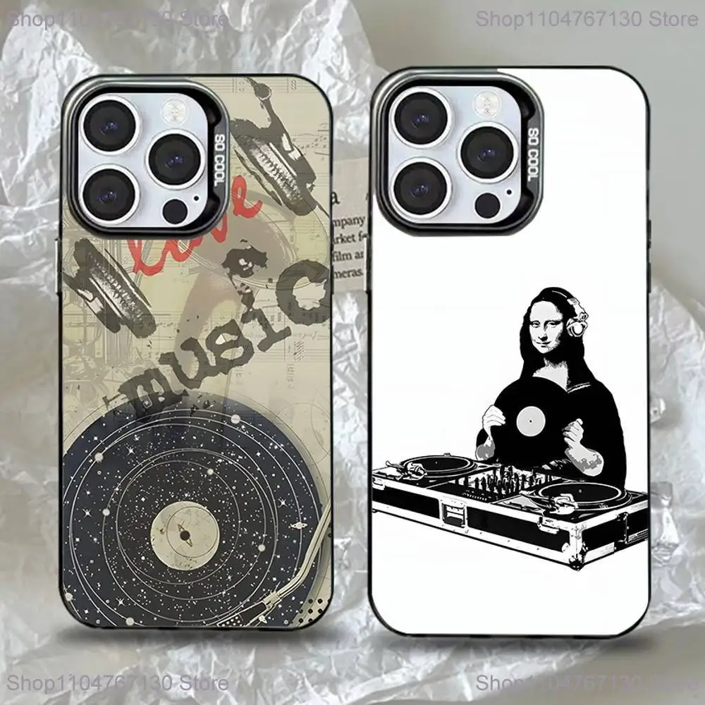 

Vinyl DJ Record Art Phone Case For iPhone 17，16,15,14,13,12,11,Pro,Max,Plus,Mini,XS,SE Anti Fall Black Matte Hard Bumper