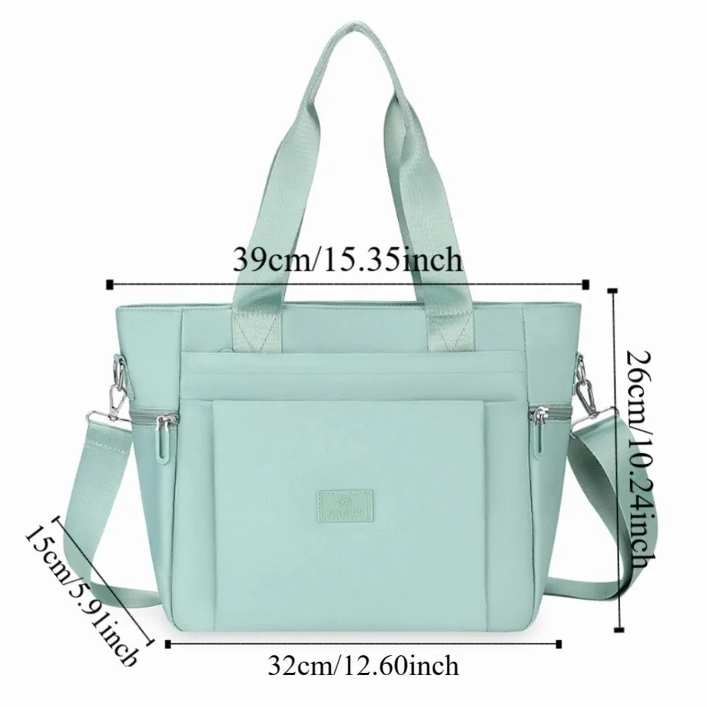 Borsa tote quadrata per pendolarismo Borsa per la spesa in tessuto Oxford di grande capacità Borsa a tracolla in nylon con texture morbida stile coreano da viaggio