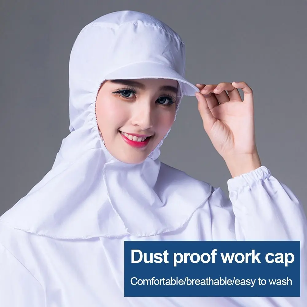 New Neck Protector Dust-free Shawl Hat Breathable Solid Color Dust Proof Cap Labor Protection Hat Workshop