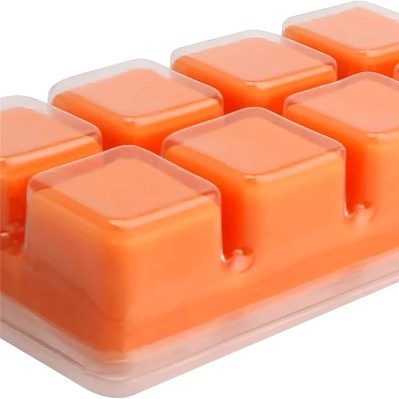 

A39I-50 Packs Wax Melt Containers 8 Cavity Clear Empty Plastic Wax Melt Molds Cubes Clamshells For Tarts Wax Melts