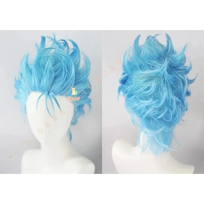 อะนิเมะ Bleach Grimmjow Jaegerjaquez คอสเพลย์เครื่องแต่งกายวิกผมสีฟ้าเสื้อแจ็คเก็ตสีขาวชุดพันปีสงครามเลือดฮาโลวีนผู้ชาย UY