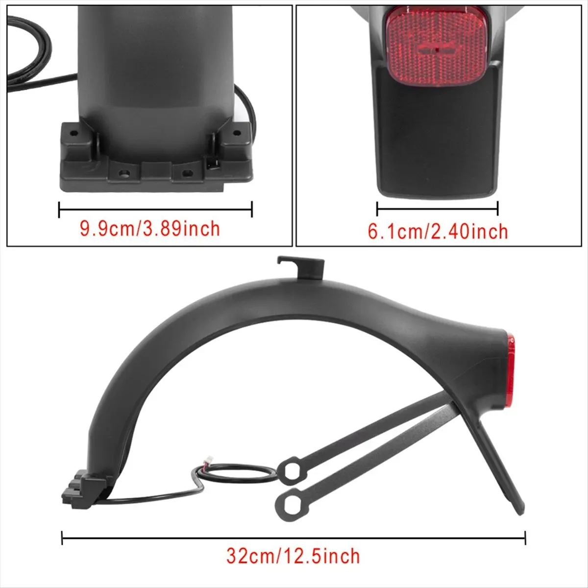 

(ABHW) For Ninebot F2 / F2 Pro Kickscooter Scooter Rear Fender Assembly Hook Taillight Integrated Rear Mudguard Support Bracket