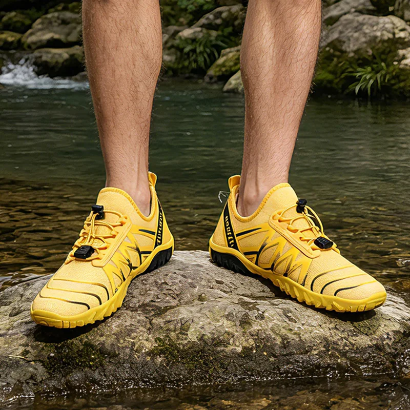 Men Beach Sandals Quick-Drying Barefoot Water Shoes Unisex Anti Skid Fitness Shoe Outdoor Trekking Five Finger Sandals