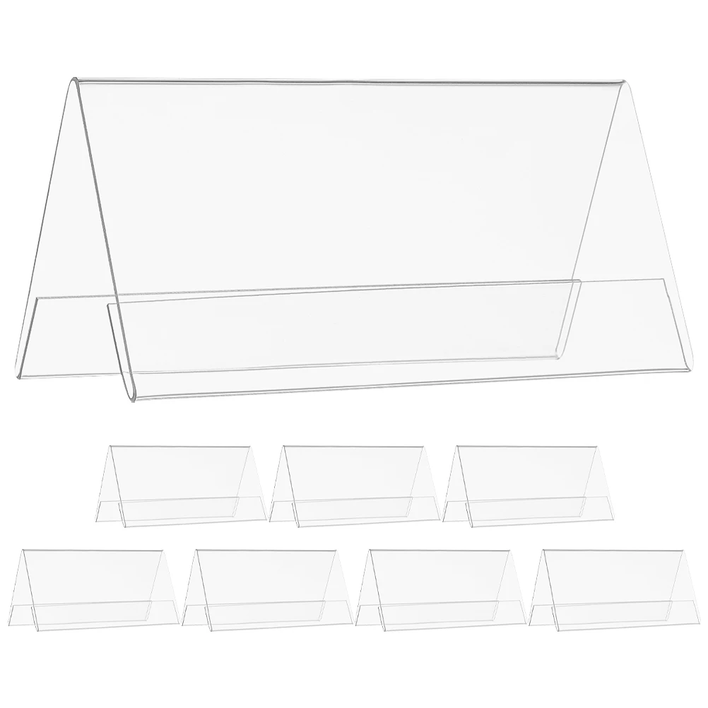 

8Pcs Transparent Acrylic Sign with Stand Clear Table Number Holder for Events Seating Arrangement Name Tags for Guests Wedding