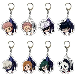 8/4pcs/set Anime Keychain Man Key Chain for Women Accessories Cute Bag Pendant Key Ring Acrylic Cartoon for Friends Gifts