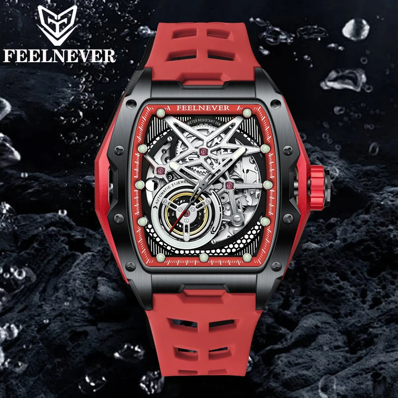 

LIGE FeelNever оригинальный дизайн мужские автоматические часы скелетон механические наручные часы корпус из нержавеющей стали водостойкий Reloj Hombre