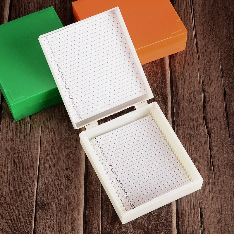 Microscope Slide Box Bio Slice Box Biological Pathology Plastic Slice Cassette Can Place 25 Pcs Slides 10 Pcs / lot
