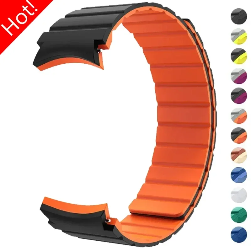 

Silicone Strap for Samsung Galaxy Watch 7 6 5 4 40mm 44mm 6 4 Classic 43mm 47mm No Gaps Magnetic Band Watch 5Pro 45mm Bracelet