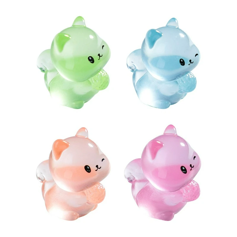 

10/20/50pcs Cute Mini Luminous Squirrel Figurines Creative Resin Home Dolls Desktop Car Decorations Small Ornaments Gifts New