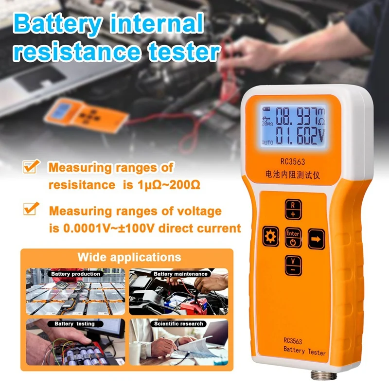 ABVJ-RC3563 Battery Voltage Internal Resistance Tester Trithium Lithium Iron Phosphate 18650 Battery Tester