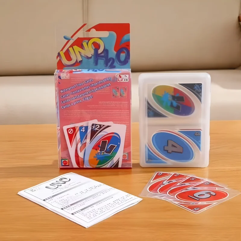 

Hot New Mattel Board Game Uno H2o Waterproof Pvc Card Game Family Multiplayer Poker Game Funny Entertainment Board Game Toy Gift