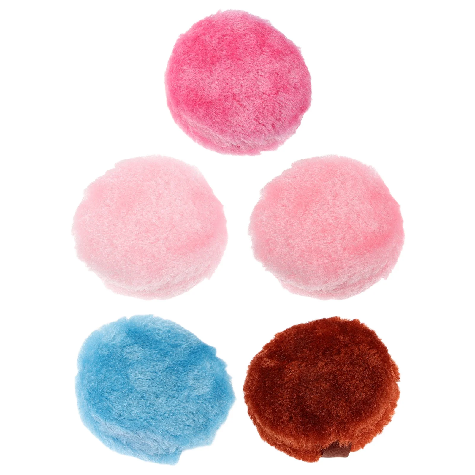 5Pcs Long Hair Loose Powder Puff Soft Makeup Applicator for Face Setting Foundation Talcum Blusher Powder Puff