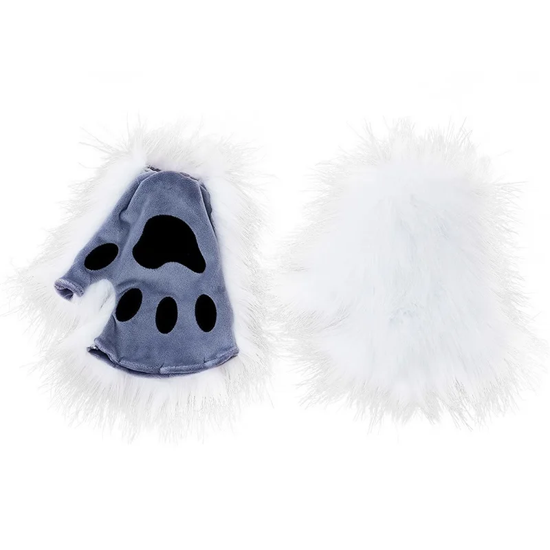 Kawaii Haarschmuck Fuchsohren Plüschschwanz Niedliche Pfoten Set Cosplay Sekundäre Yuan Anime Charaktere Ausstellung Requisiten Partykleid – Detail 13
