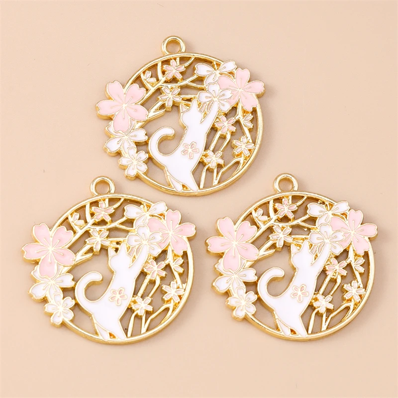 20 Stück Gemischte Cartoon-Tier- und Katzen-Anhänger, Emaille-Blumen-Charms für Schmuckherstellung, Halsketten, Ohrringe, Armbänder, DIY-Bastelgeschenke – Detail 7