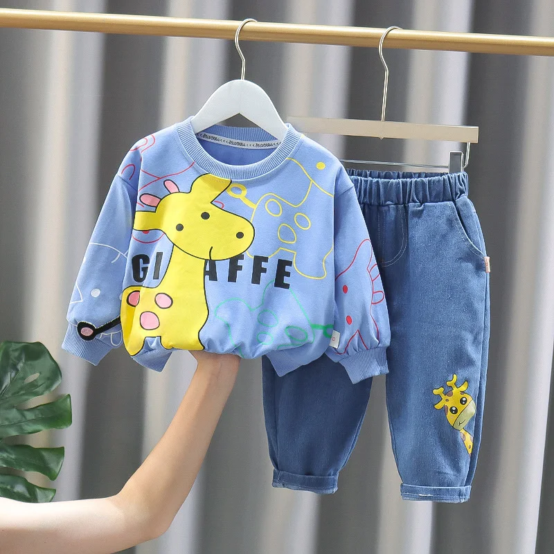 New Spring Autumn Children Girls Clothes Suit Baby Boys Cartoon T-Shirt Pants 2Pcs/Sets Toddler Casual Costume Kids Tracksuits