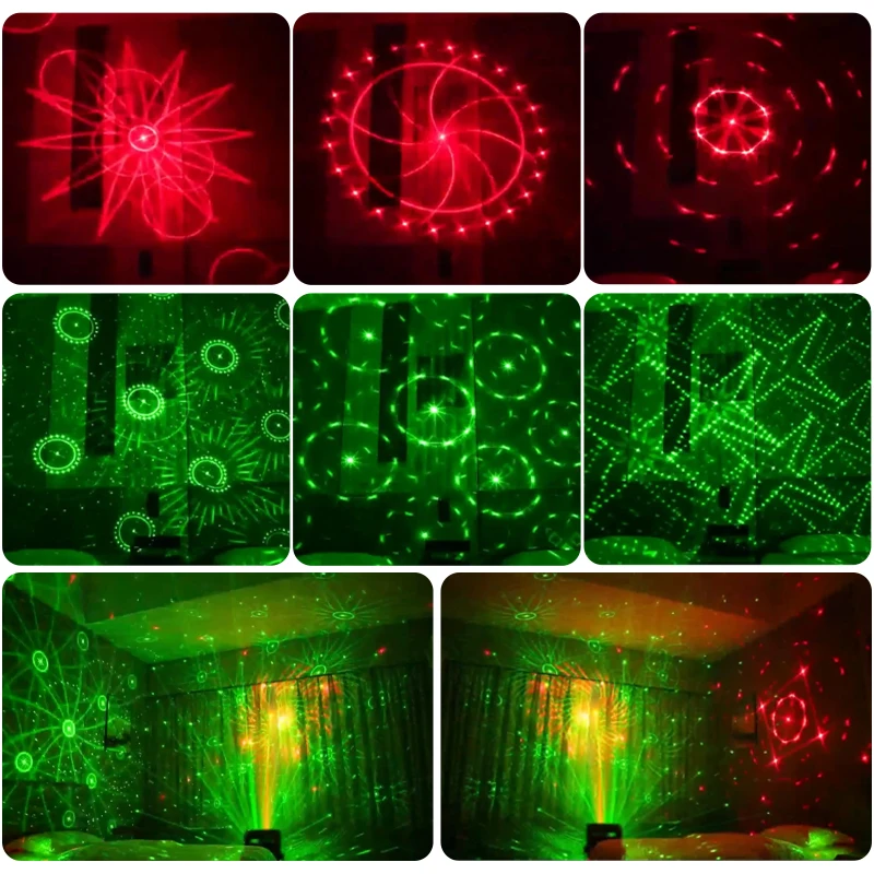 Party Lights, DJ equipment, Disco Lights, Strobe Sound-Controlled Laser Light Strips, Audio Projectors, Gifts for family Parties