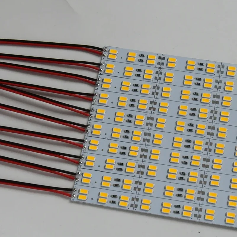 10pcs 12v 24v LED Hard Strip 4cm 8cm 12cm 16cm 20cm Double Row Rigid Bar 3000k 4000k 6000k CCT Car Truck Ship Machine Boat