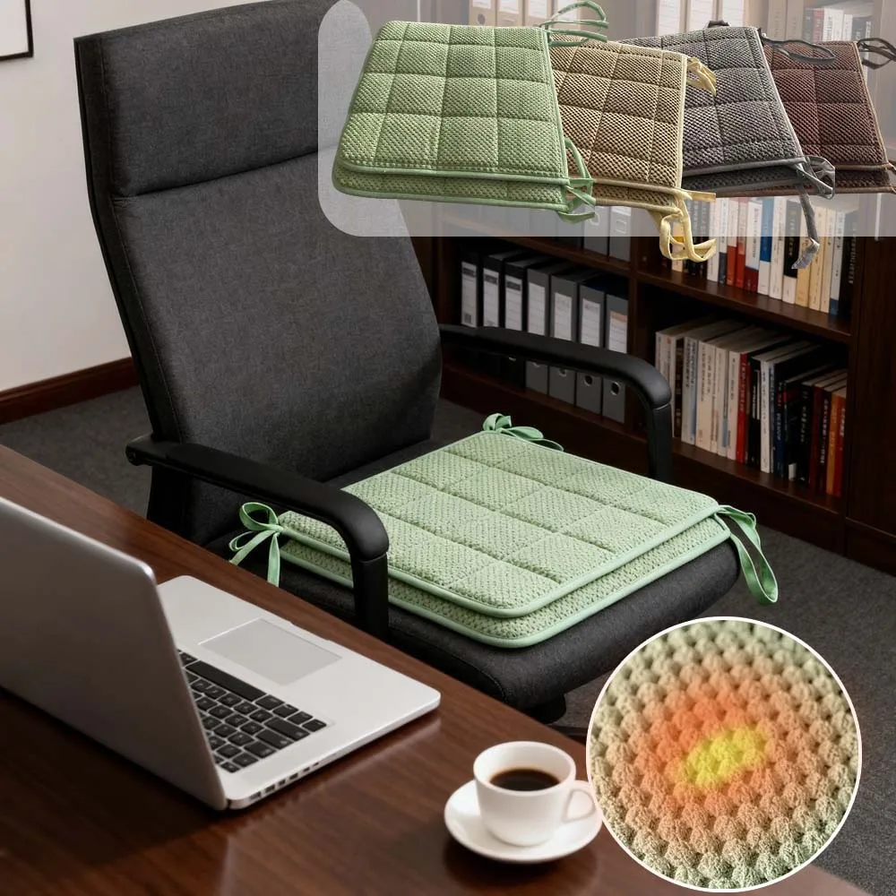 

45x45cm Thickened Corduroy Chair Cushion Office Home Square Stool Pads Comfortable Seat Mats for Winter Kitchen Dining Room Use