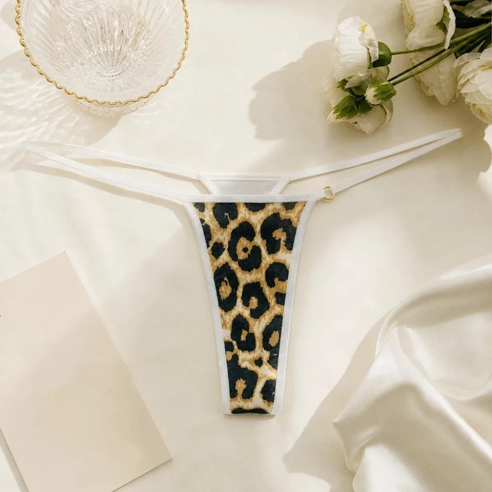 Lingerie Seamless Women Thongs Dots Low Waist Leopard Panties Ice Silk Underwear Striped Print Briefs Plus Size